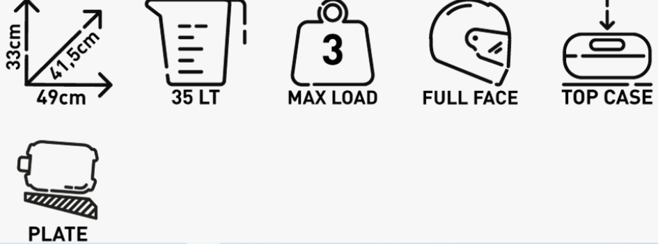 Kappa K35N Motorbike Motorcycle Panniers Action Top Case 35 Litre Monolock Black