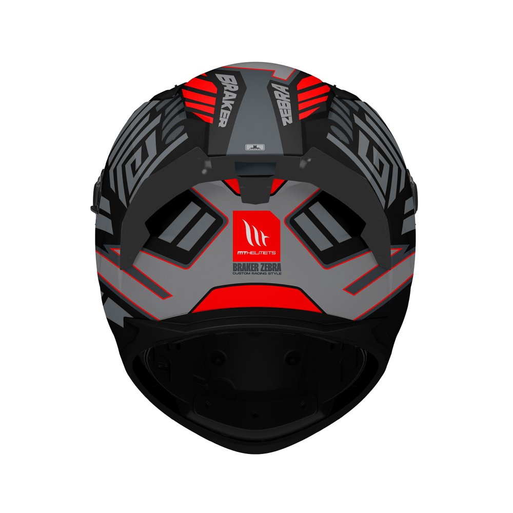 MT Braker SV Zebra B5 Matt Black Red – Premium Full-Face Motorcycle Helmet for Riders