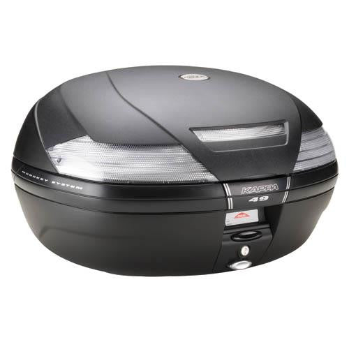 Kappa Motorbike Motorcycle  Top Case 47 Liter Monokey  Black Transparent Reflectors