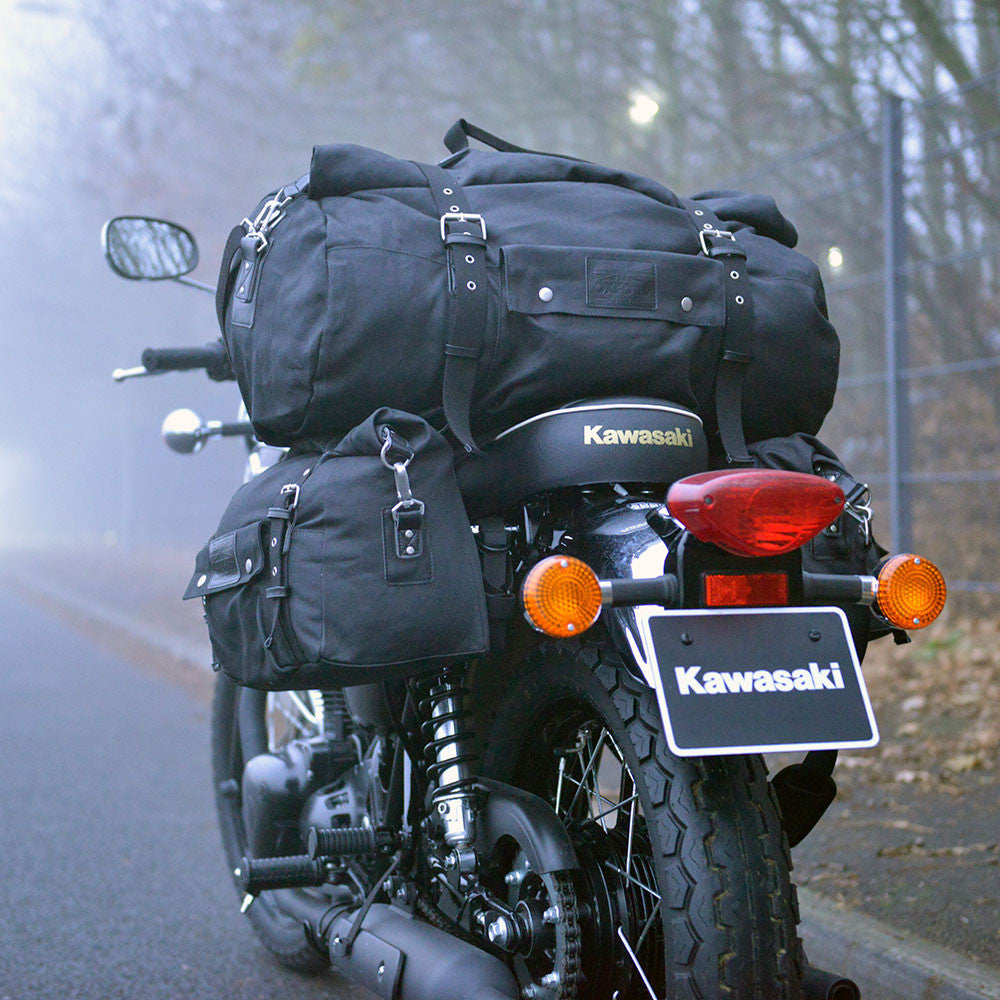 Oxford Heritage Styled Roll Bag Motorcycle Bike Black 20L