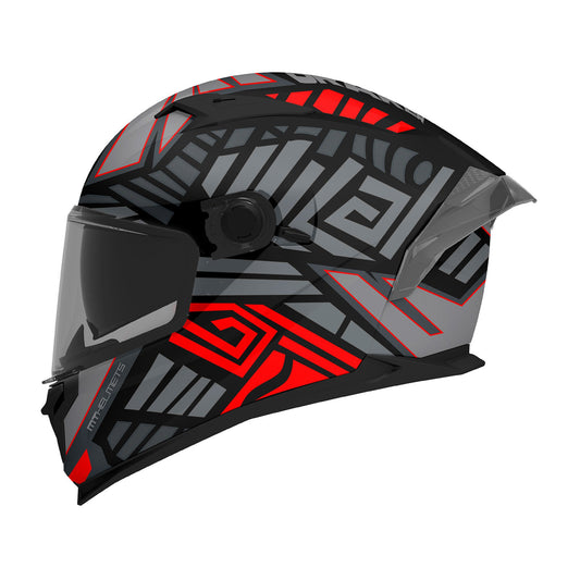 MT Braker SV Zebra B5 Matt Black Red – Premium Full-Face Motorcycle Helmet for Riders