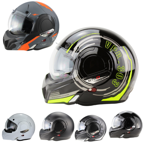 256 F242 Reverse P/J Flip Front Helmet | Dual-Certified Modular Motorcycle Helmet