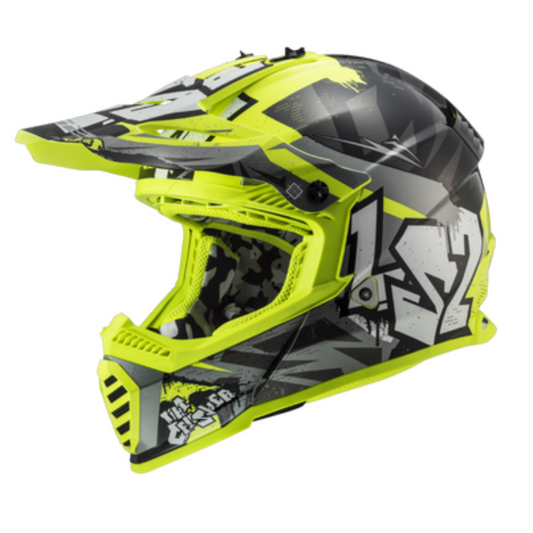 LS2 MX437 FAST II MINI CRUSHER BLACK YELLOW
