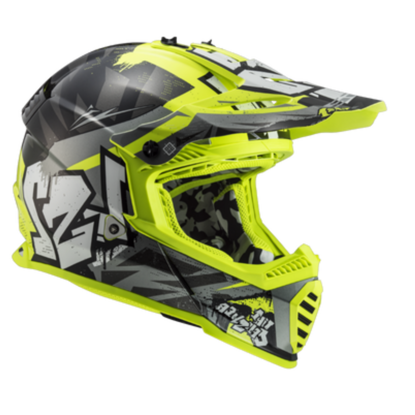 LS2 MX437 FAST II MINI CRUSHER BLACK YELLOW
