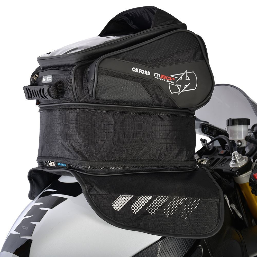 Oxford M30R Magnetic Motorcycle Tank Bag - Black