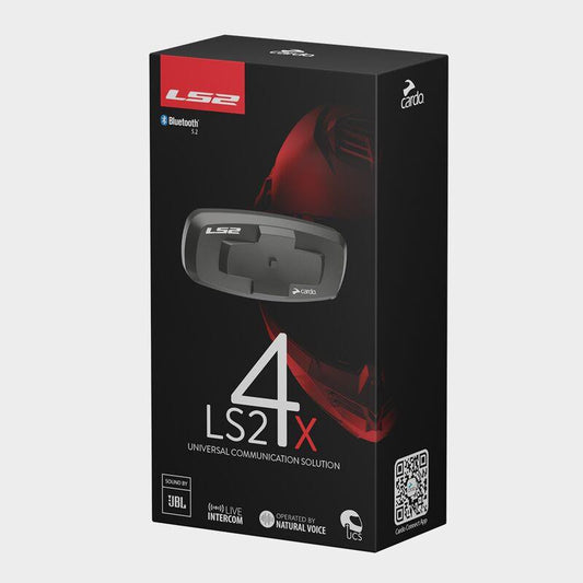LS2 Cardo 4 X Bluetooth Communication Headset Motorbike Universal Fit Advant X